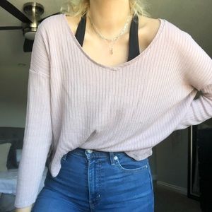 Dusty Rose Ribbed Long Sleeve